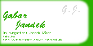 gabor jandek business card